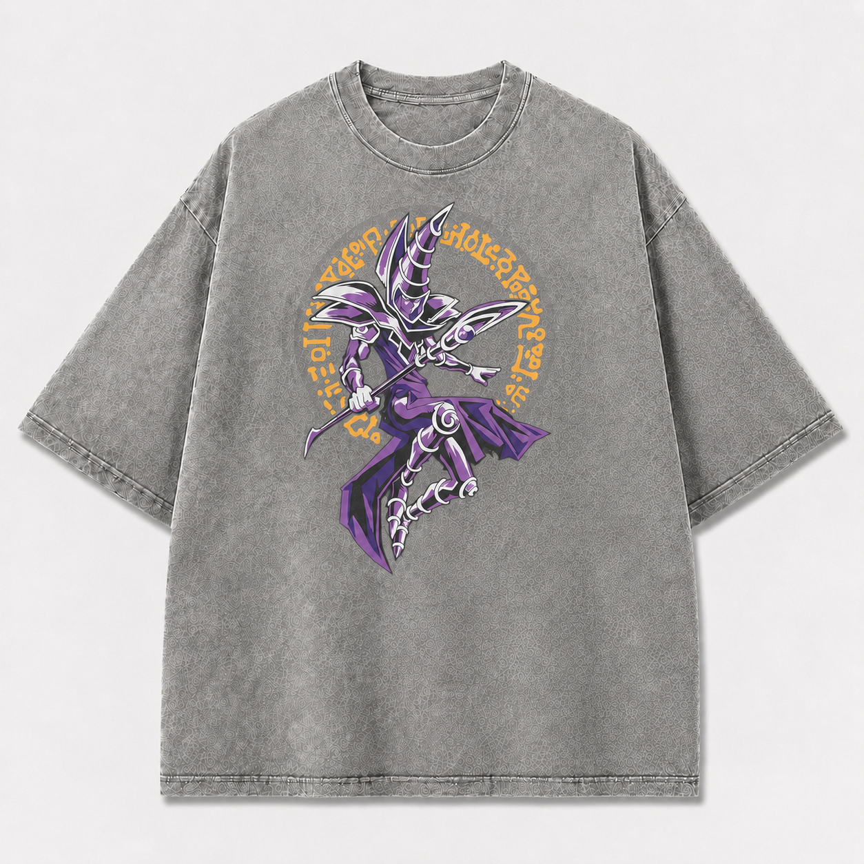 Oversized Dark Sorcerer Graphic Tee – Fantasy Circle Print Top