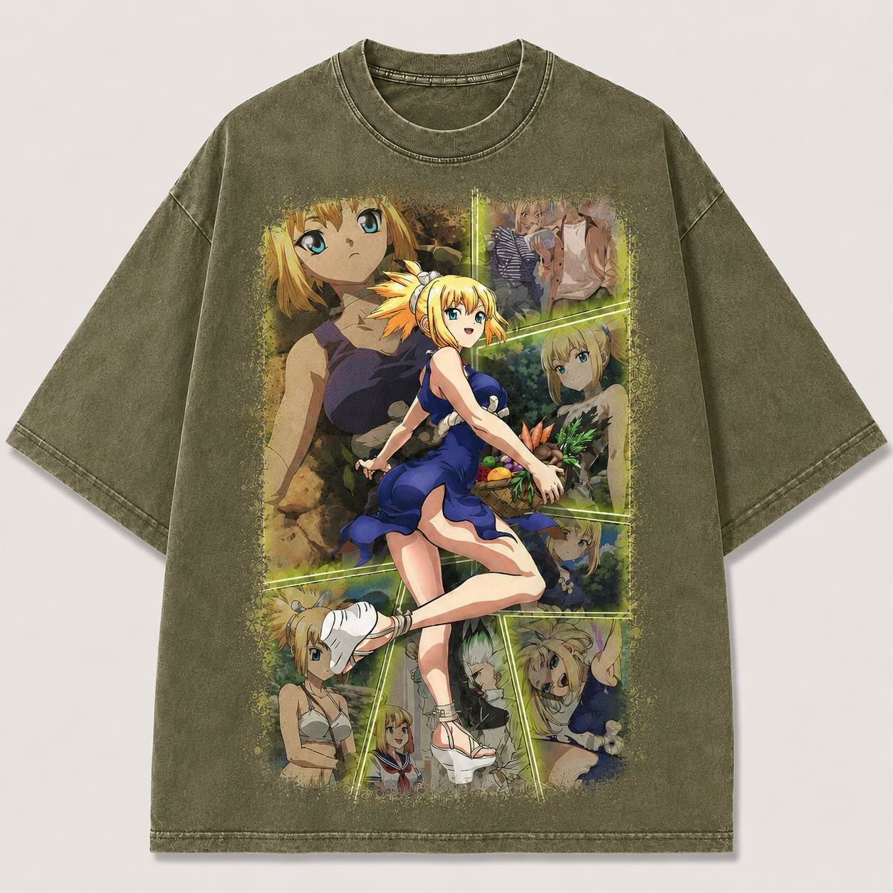 Oversized Panel Collage Portrait Graphic Tee – Print Top