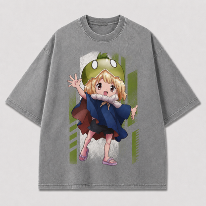 Oversized Cheerful Sprite Graphic Tee – Playful Print Top