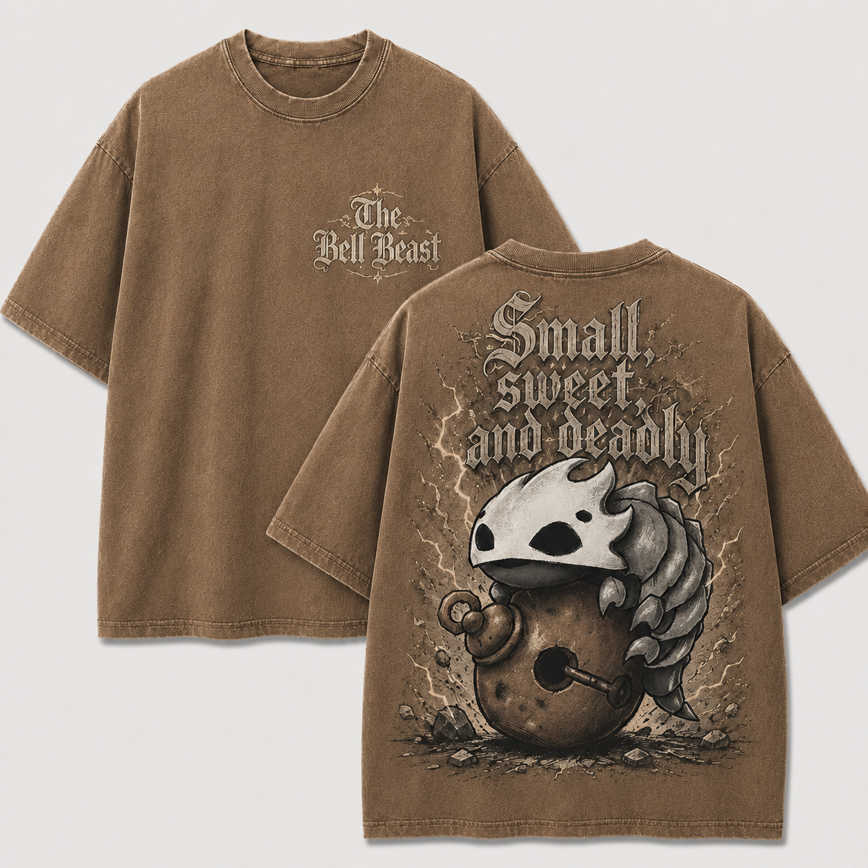 Bell Beast Skull Creature Graphic Print Oversized Tee