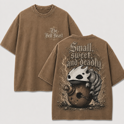 Bell Beast Skull Creature Graphic Print Oversized Tee