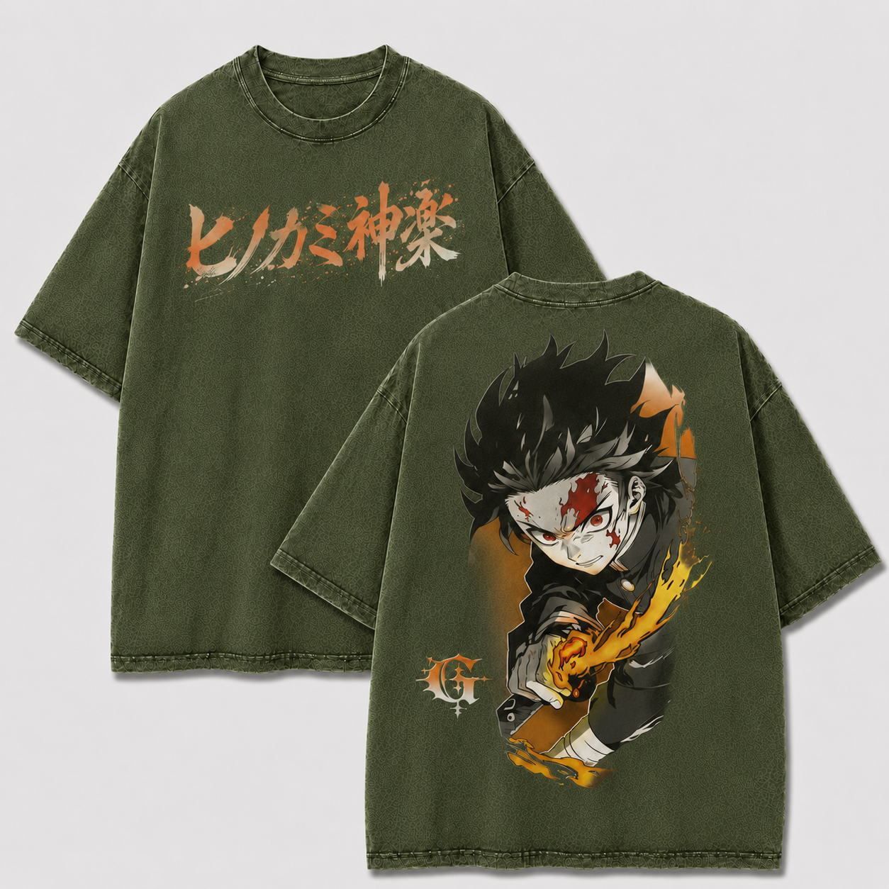 Scarred Flame Blade Warrior Vintage Washed Graphic Tee