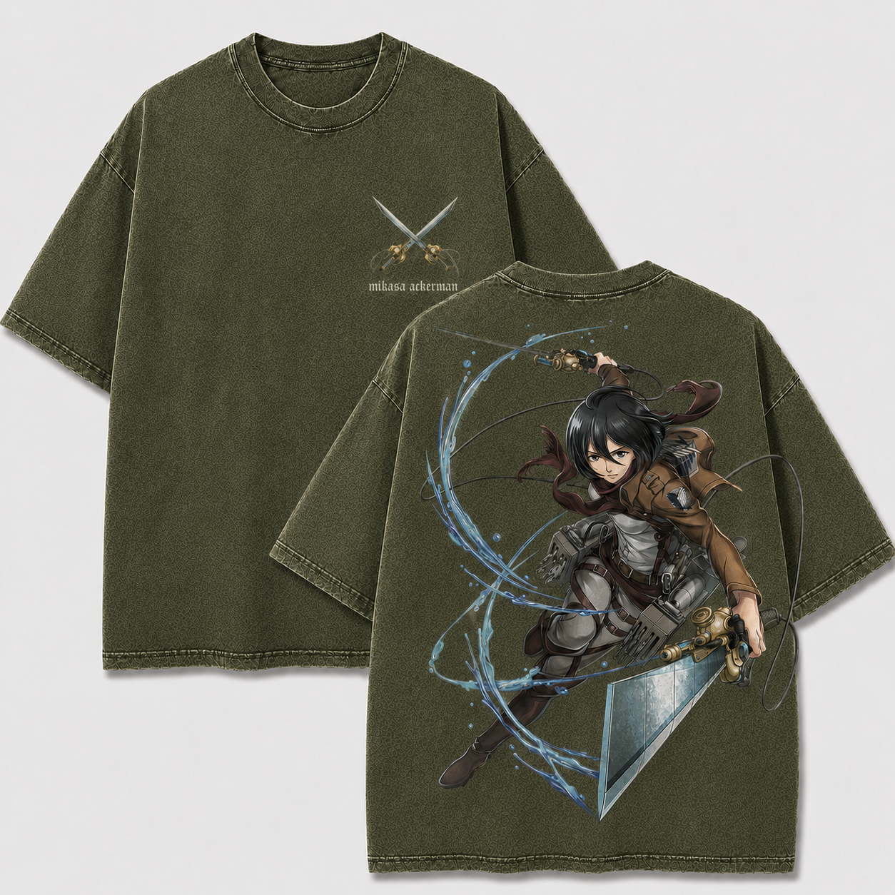 Aerial Dual Blade Scout Warrior Vintage Washed Graphic Tee