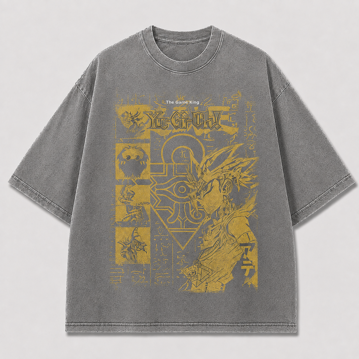 Oversized Poster Collage Graphic Tee – Ancient Symbol Print Top