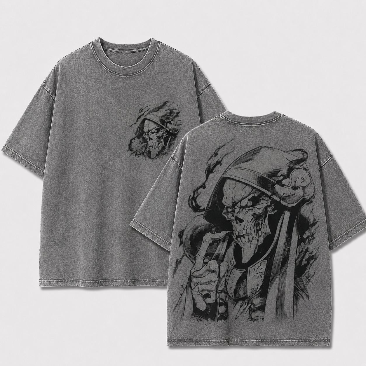 Armored Skeleton Overlord Vintage Washed Graphic Tee