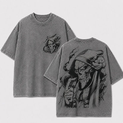 Armored Skeleton Overlord Vintage Washed Graphic Tee