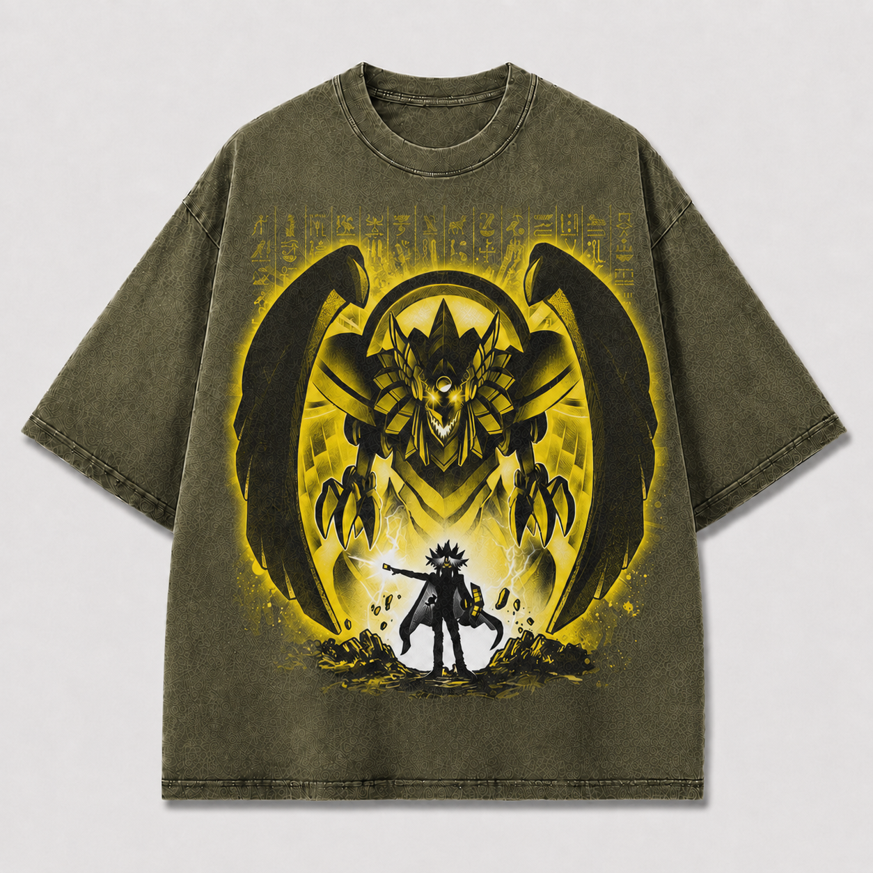 Oversized Mythical Beast Graphic Tee – Glow Print Streetwear Top