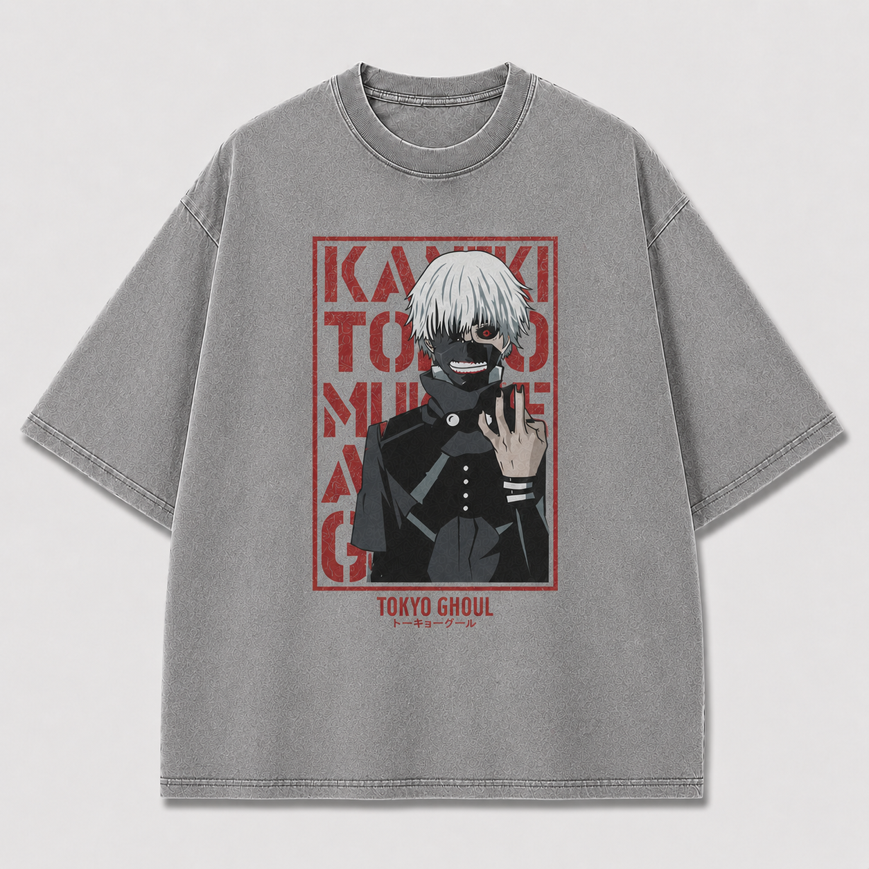 Oversized Masked Antihero Poster Graphic Tee – Bold Red Streetwear Shirt
