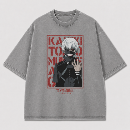 Oversized Masked Antihero Poster Graphic Tee – Bold Red Streetwear Shirt
