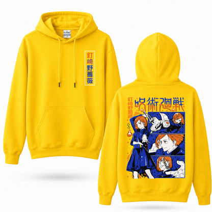 Oversized Streetwear Graphic Hoodie – Blue Comic Panel Grid Print