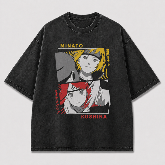 Oversized Streetwear Graphic Tee – Split Panel Duo Portrait Print