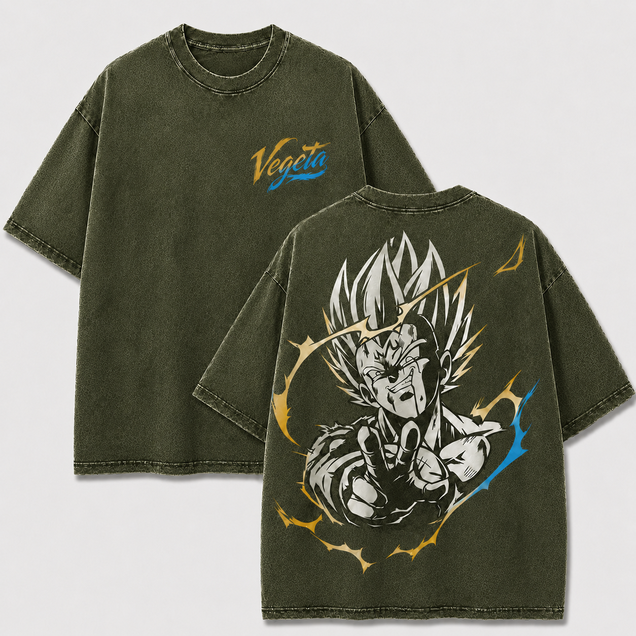 Vegeta Final Warning Vintage Washed Anime T-Shirt
