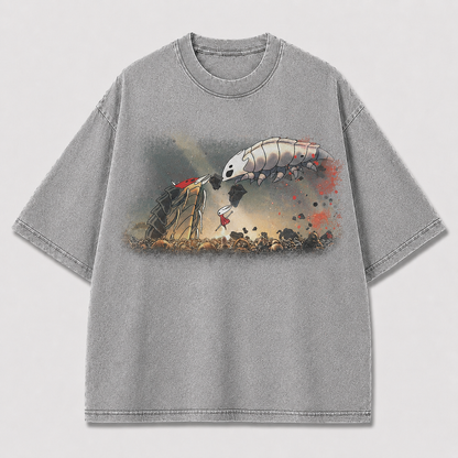 Twin Bug Creatures Landscape Graphic Print Oversized Tee