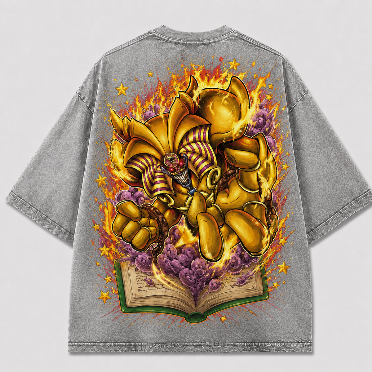 Oversized Blazing Storybook Beast Graphic Tee – Back Print Top