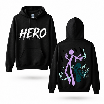 Oversized Streetwear Graphic Hoodie – Minimalist Duo Silhouette Print