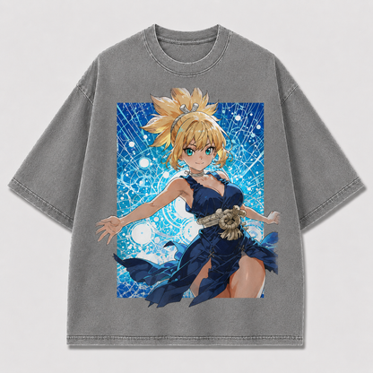 Magic Circle Spellcaster Girl Graphic Print Oversized Tee