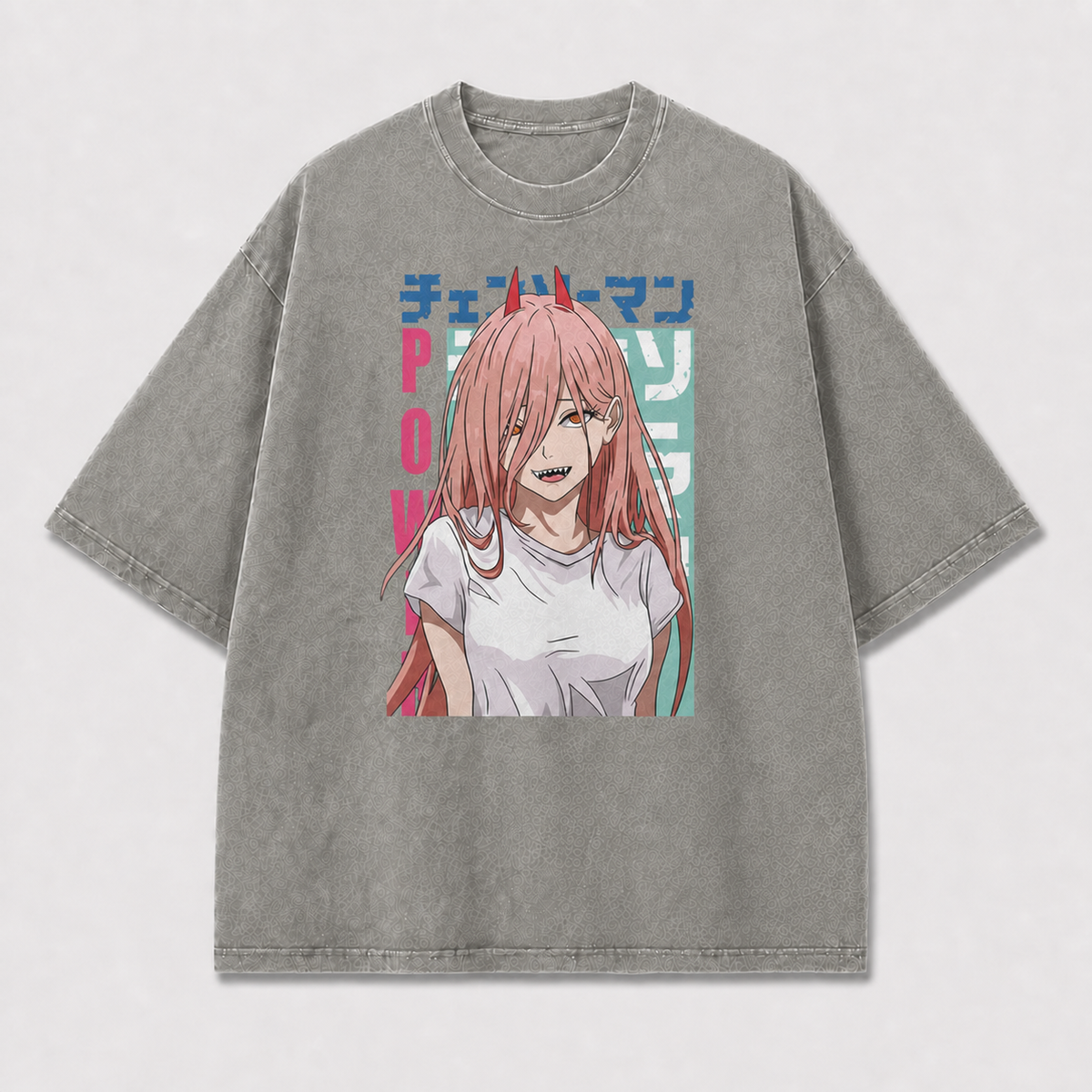 And Smiling Horned Woman Portrait with Layered Oversized Graphic Tee