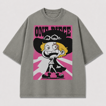 Pink Cartoon Pirate Figure Tee