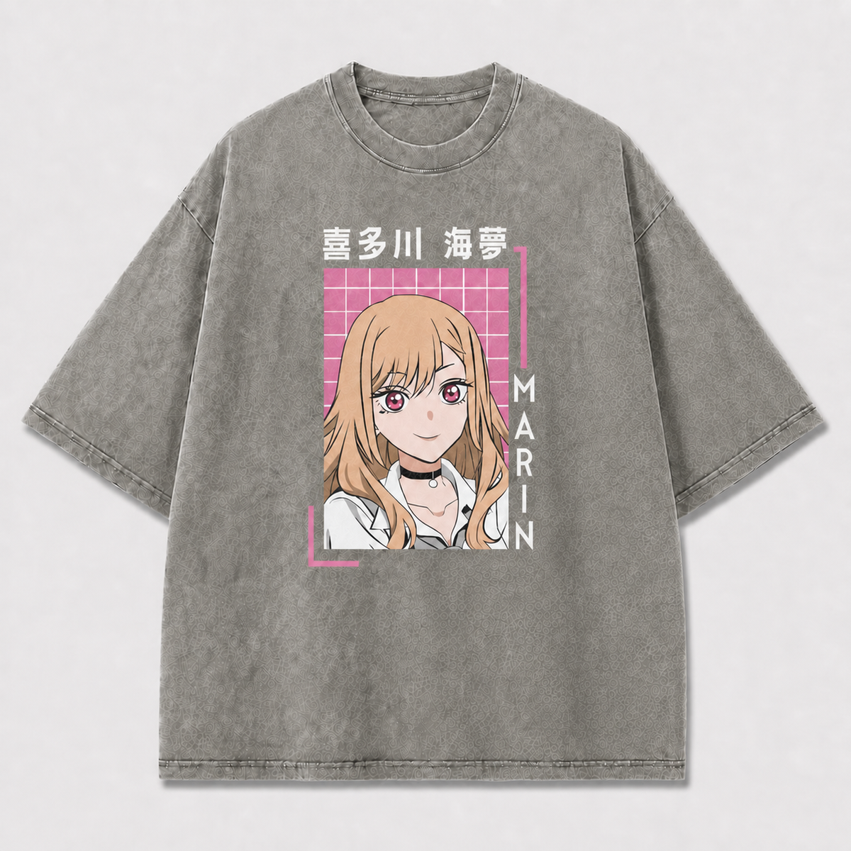 And Smiling Blonde Portrait inside a Retro Oversized Graphic Tee