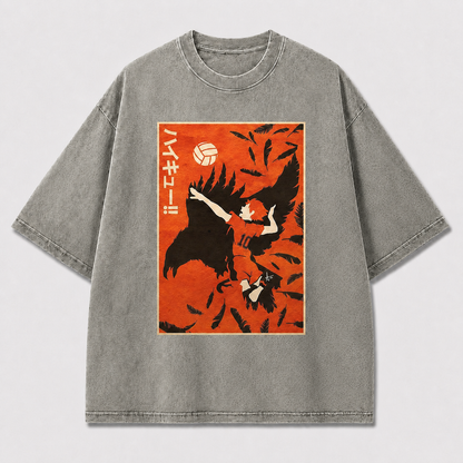 Winged Volleyball Silhouette Graphic Tee