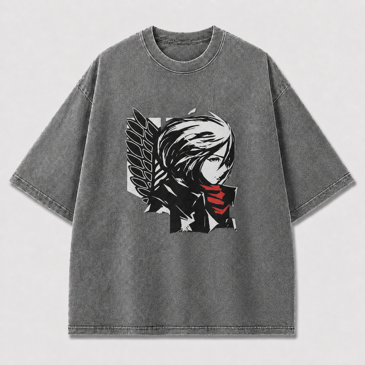 Monochrome Winged Portrait Graphic Tee