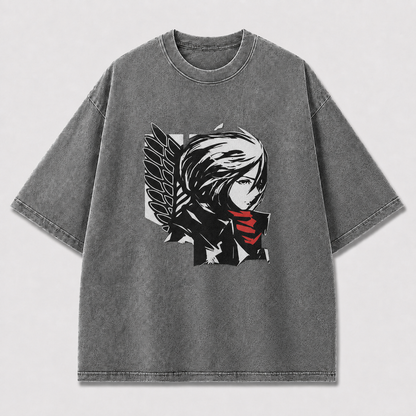 Monochrome Winged Portrait Graphic Tee