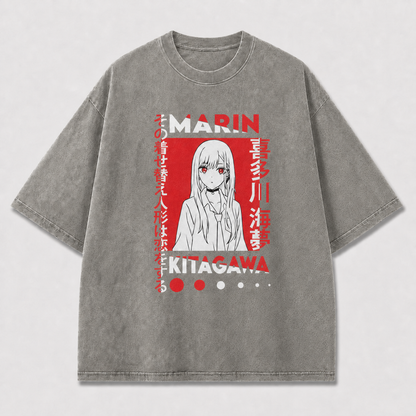 And Minimalist Portrait of a Long-haired Oversized Graphic Tee