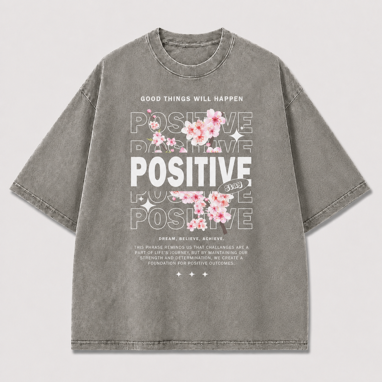 Positive Floral Typography Tee