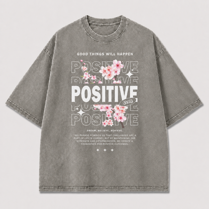 Positive Floral Typography Tee