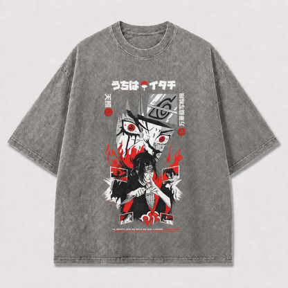 Dark and Collage of Intense Eyes a Oversized Graphic Tee