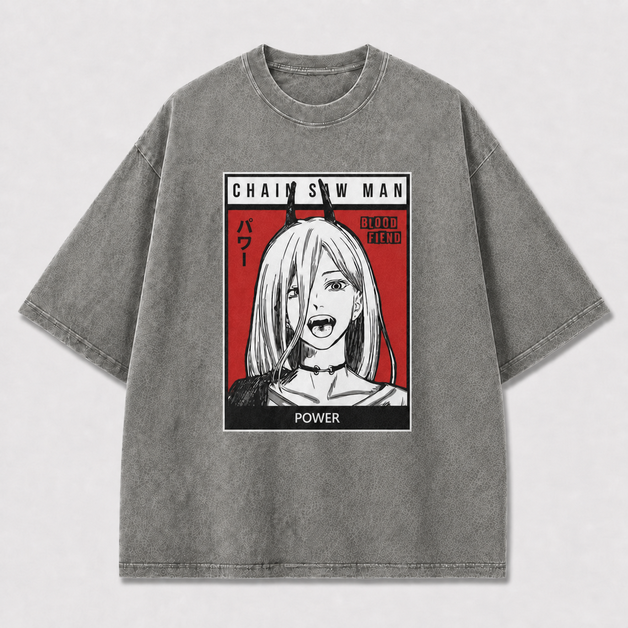And Horned Woman Portrait In a Bold Oversized Graphic Tee