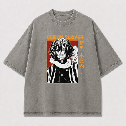 Portrait of a Mysterious Snake-wearing Swordsman Oversized Graphic Tee