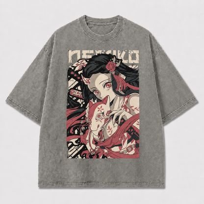 And Portrait of a Mysterious Woman Holding Oversized Graphic Tee