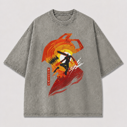 Fiery Swordsman Silhouette Tee