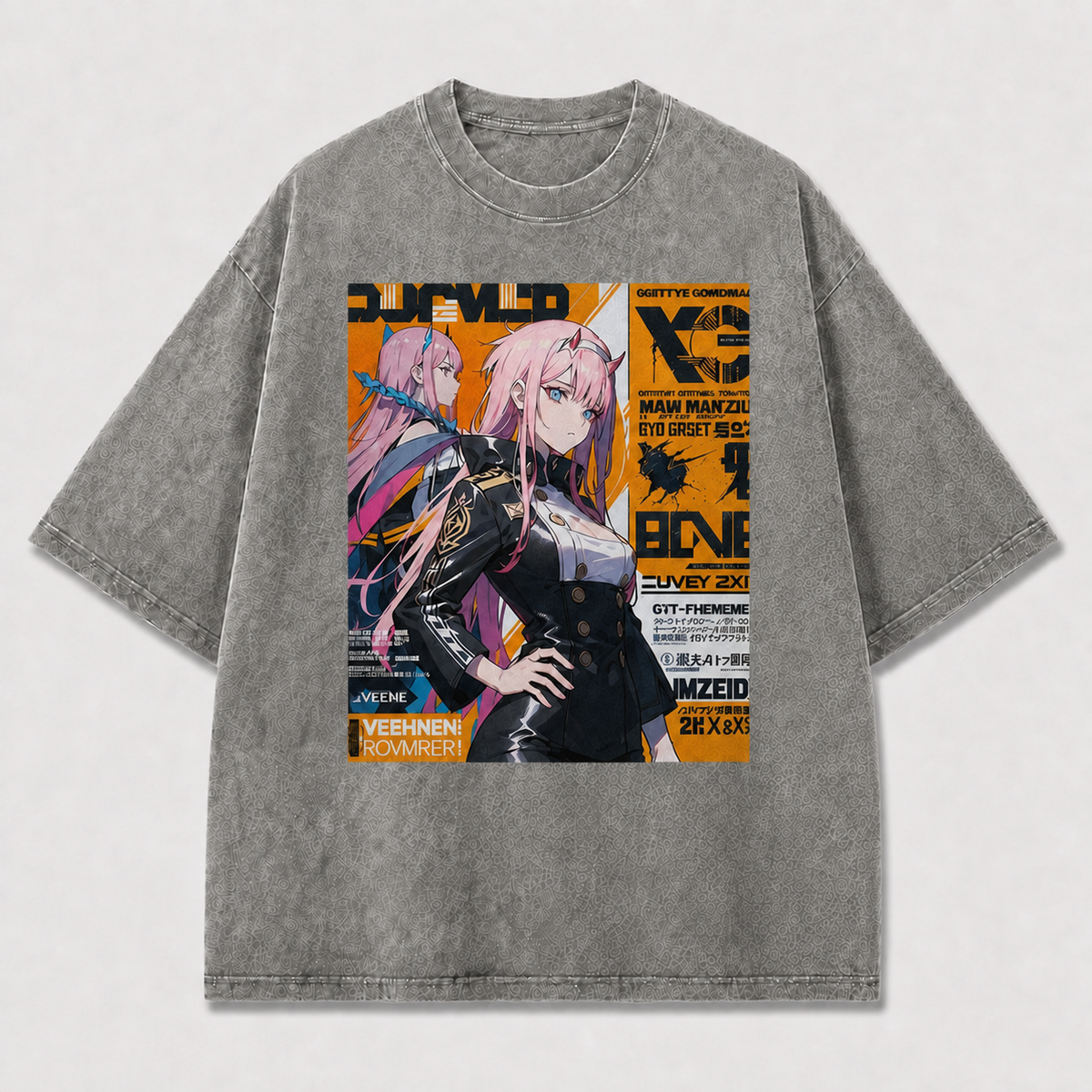 And Futuristic Officer Collage with Layered Oversized Graphic Tee