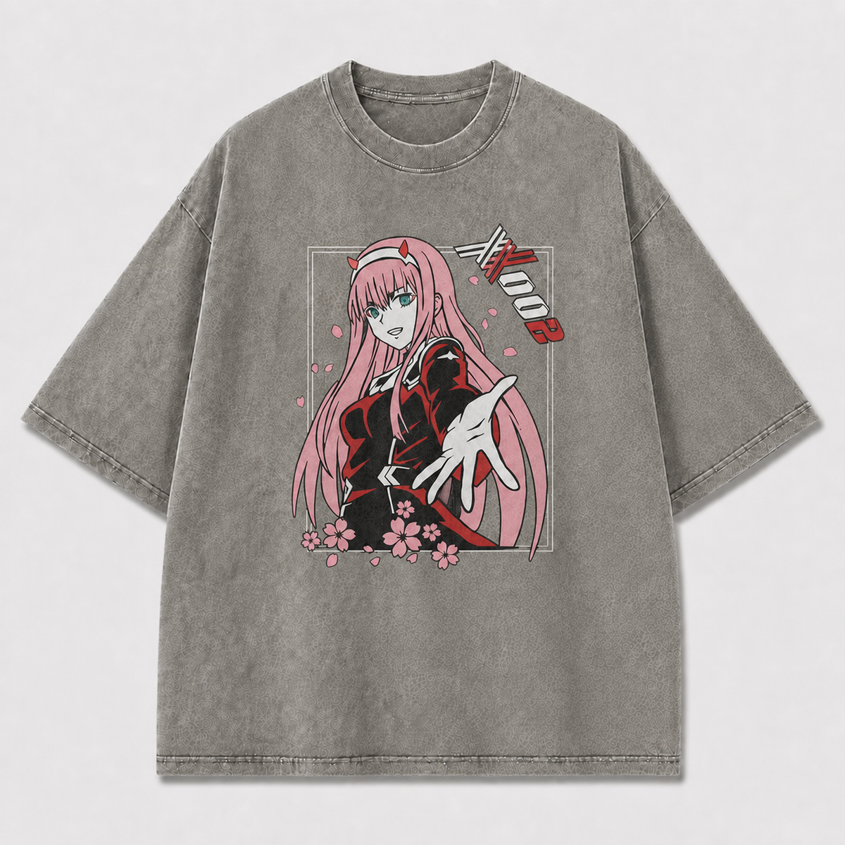 Pink-haired Horned Woman Reaching Forward amid Oversized Graphic Tee