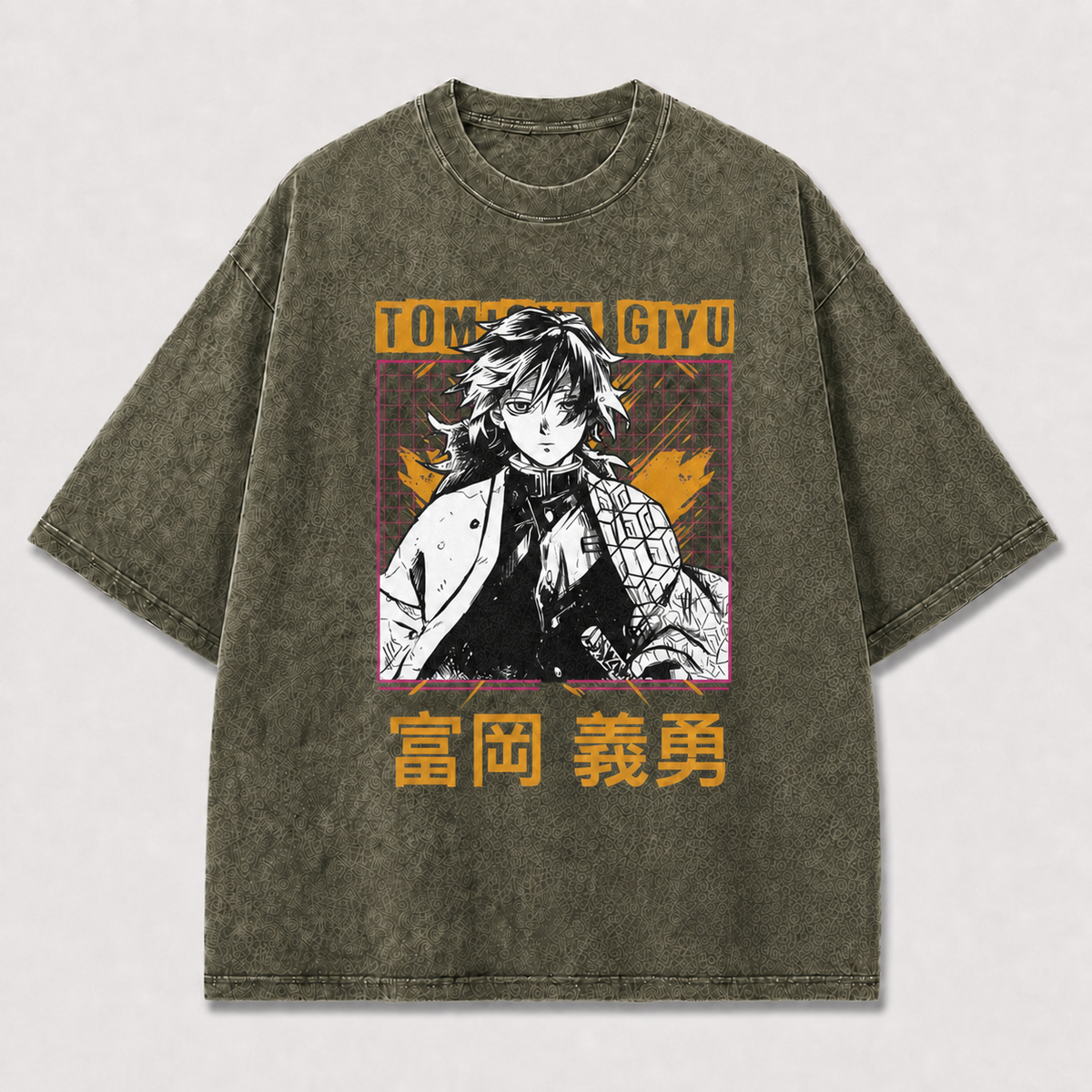 And Portrait of a Calm Swordsman In Oversized Graphic Tee