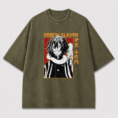 Portrait of a Mysterious Snake-wearing Swordsman Oversized Graphic Tee