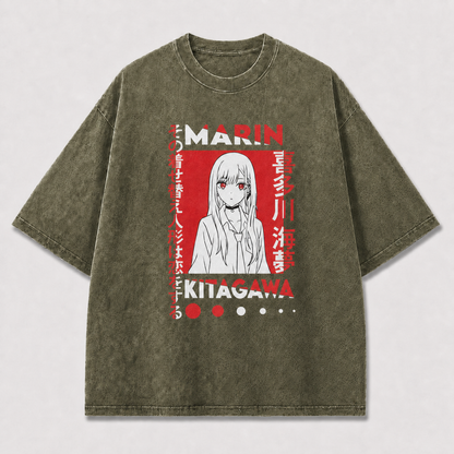 And Minimalist Portrait of a Long-haired Oversized Graphic Tee