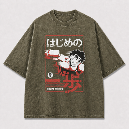 And Action Portrait of a Determined Young Oversized Graphic Tee