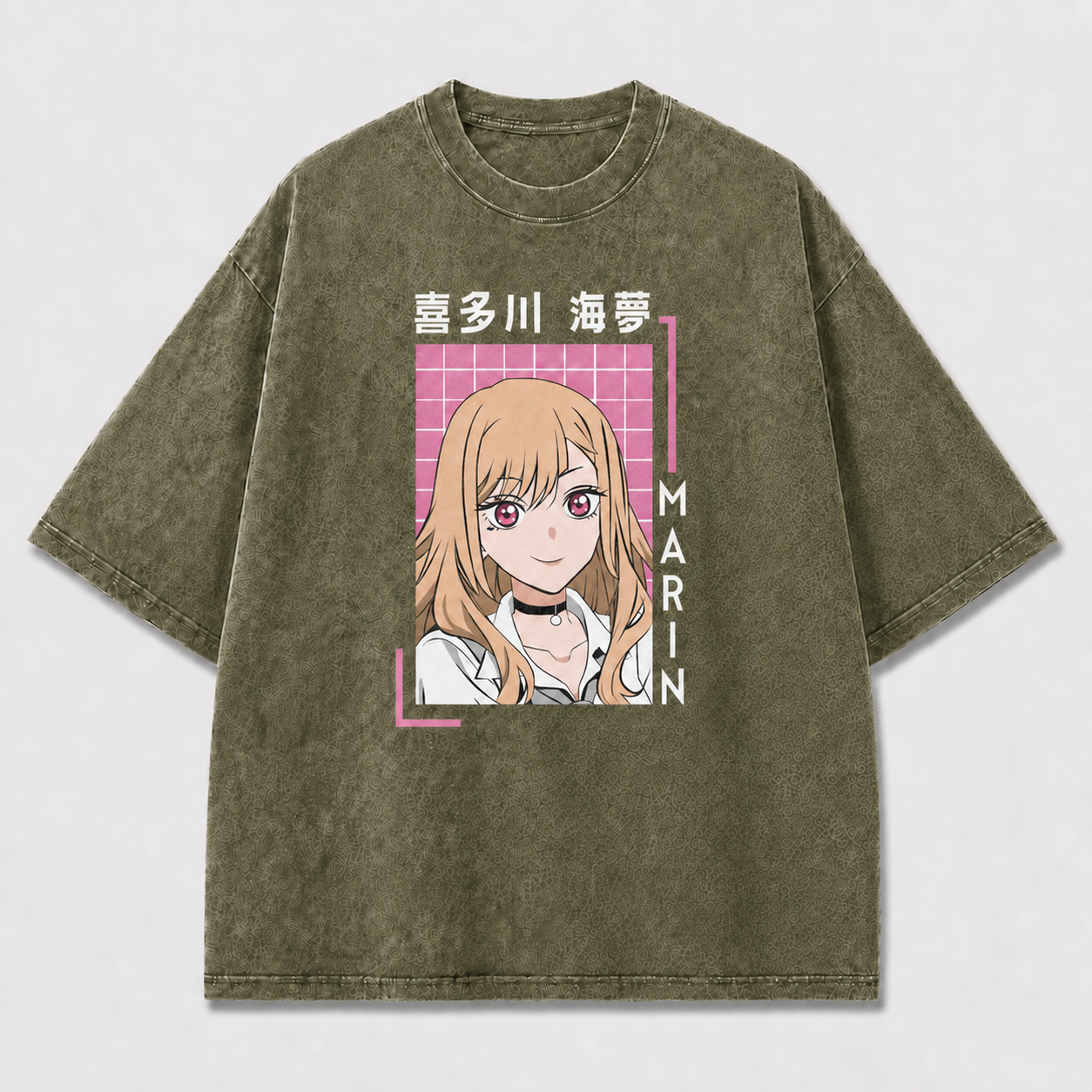And Smiling Blonde Portrait inside a Retro Oversized Graphic Tee