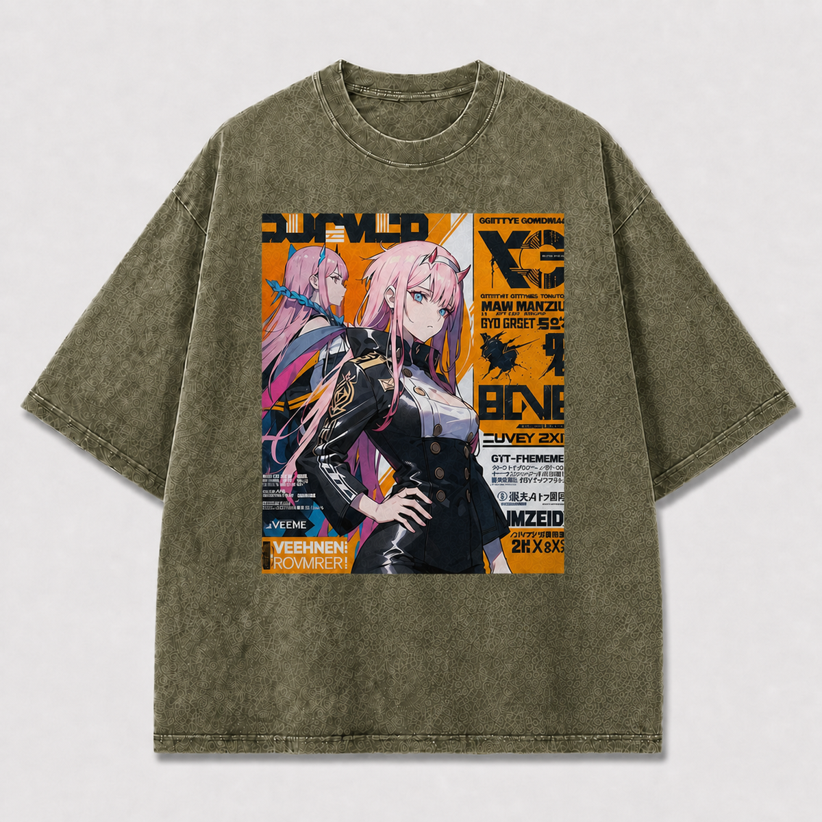 And Futuristic Officer Collage with Layered Oversized Graphic Tee