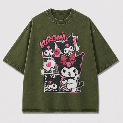 Pink Punk Cat Graphic Tee