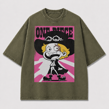 Pink Cartoon Pirate Figure Tee