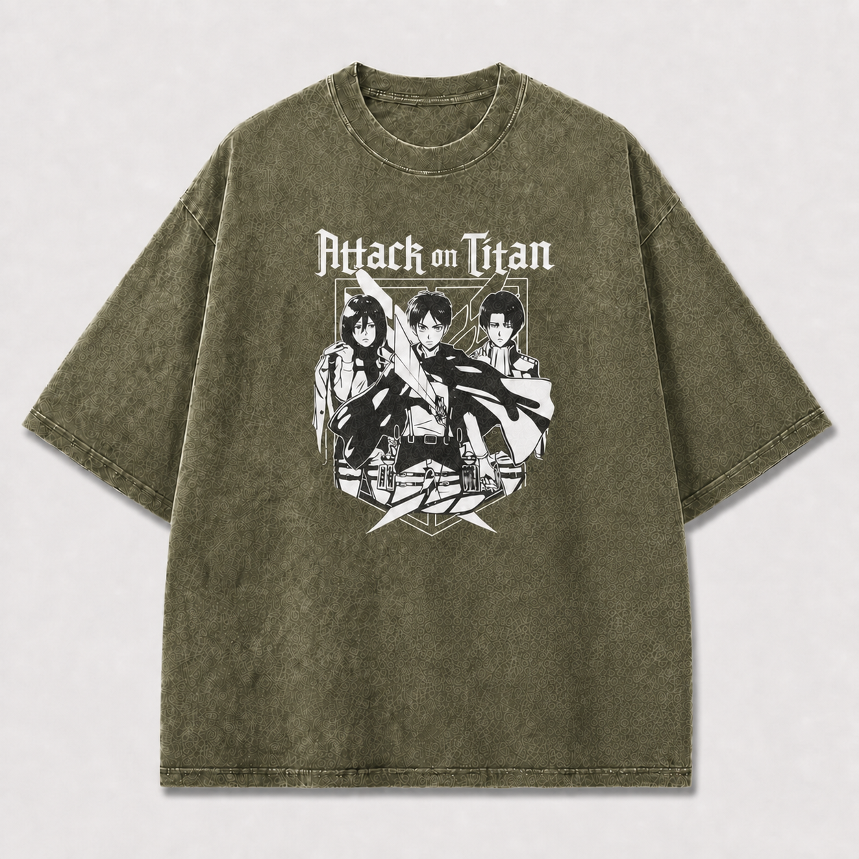 High-contrast Monochrome Trio of Uniformed Oversized Graphic Tee