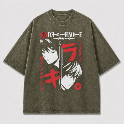 High-contrast and Split Portrait Graphic Oversized Graphic Tee
