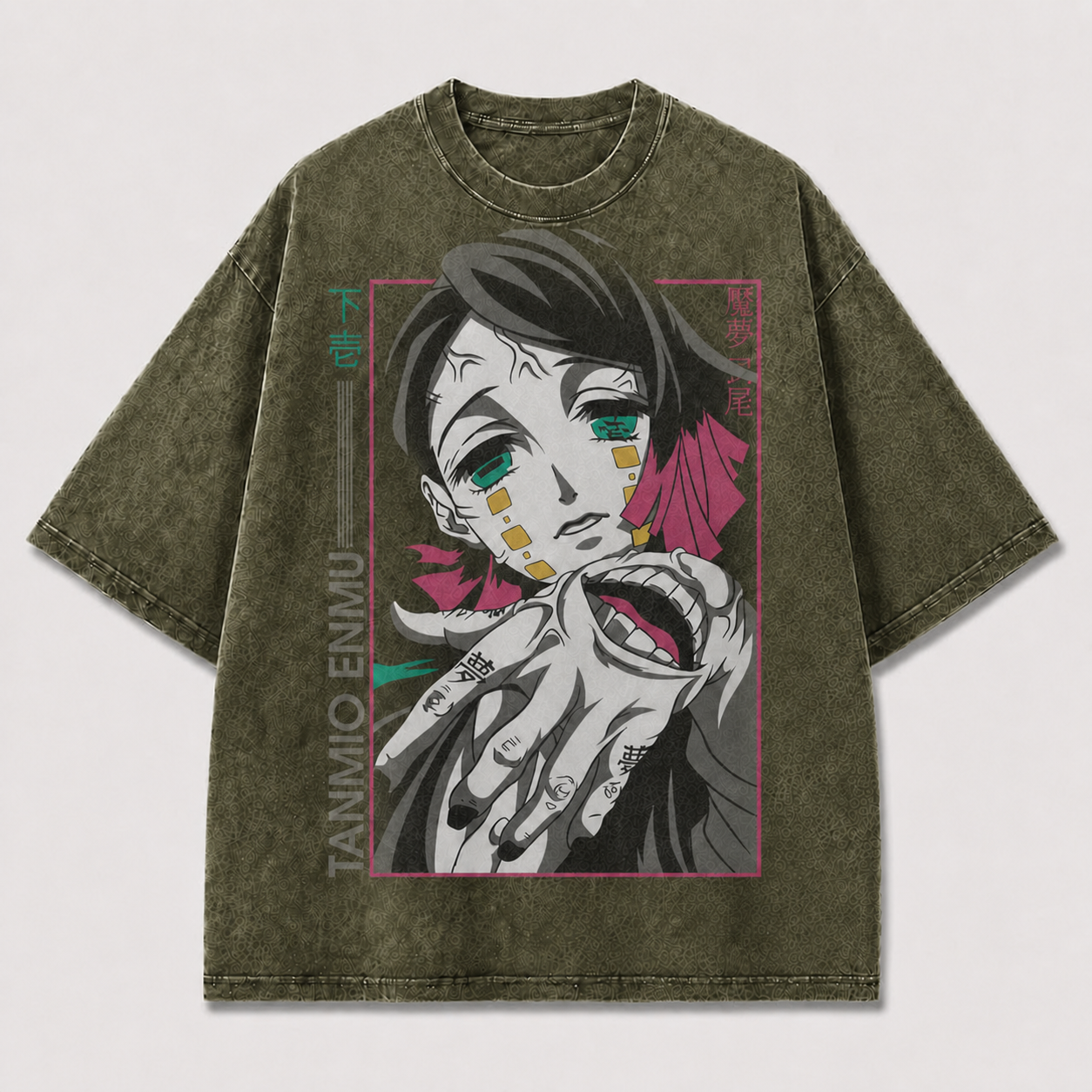 Neon Masked Portrait Graphic Tee