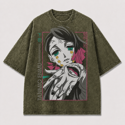 Neon Masked Portrait Graphic Tee