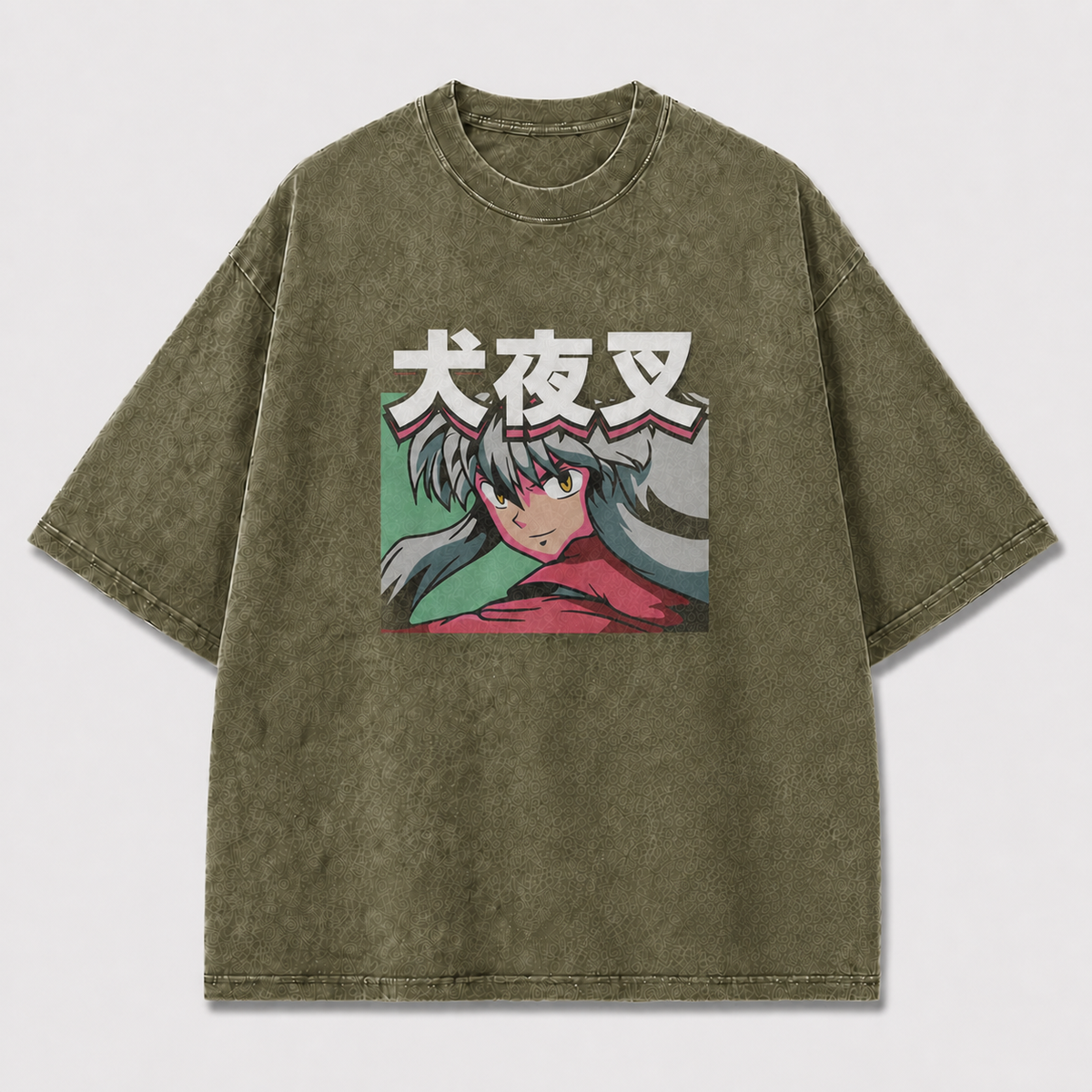 And Silver-haired Warrior Portrait with Oversized Graphic Tee