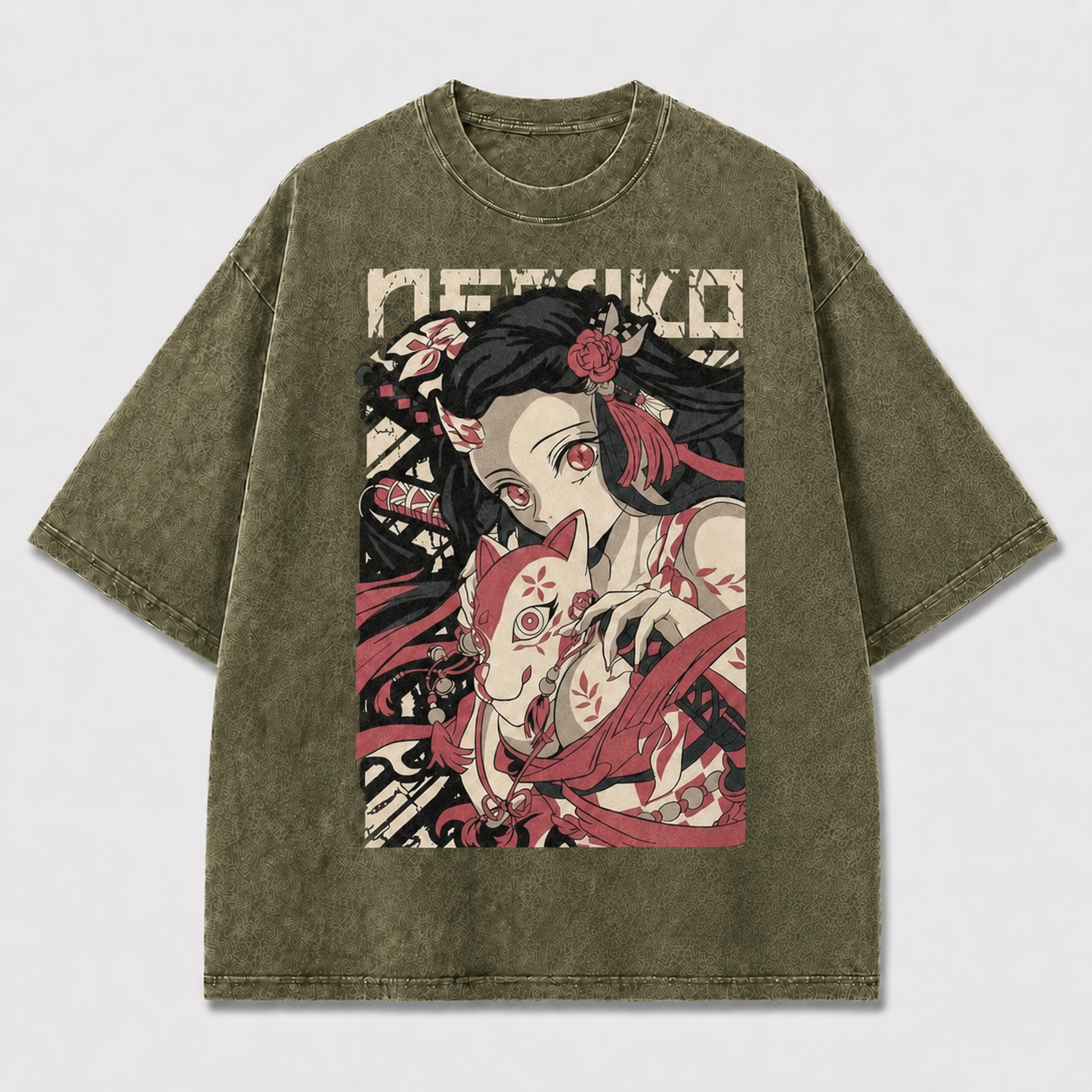 And Portrait of a Mysterious Woman Holding Oversized Graphic Tee